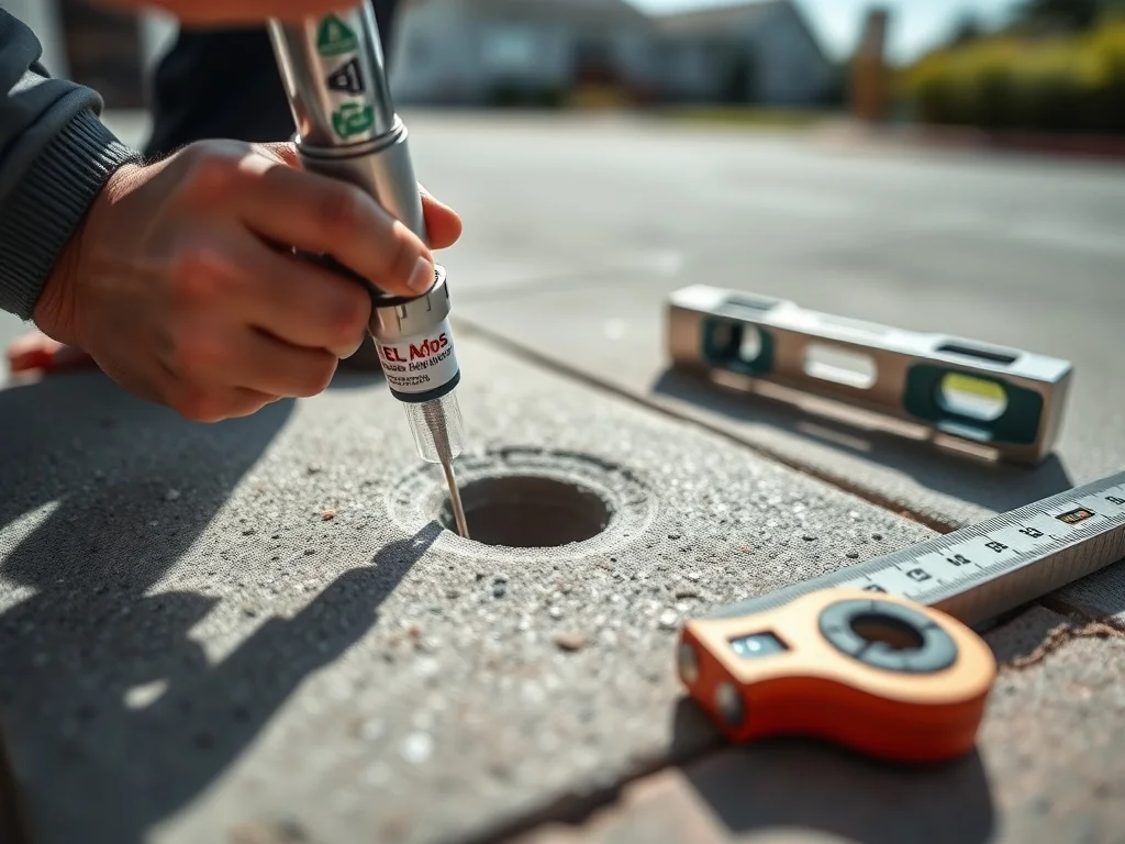 Cost worksheet and level tool on a concrete slab