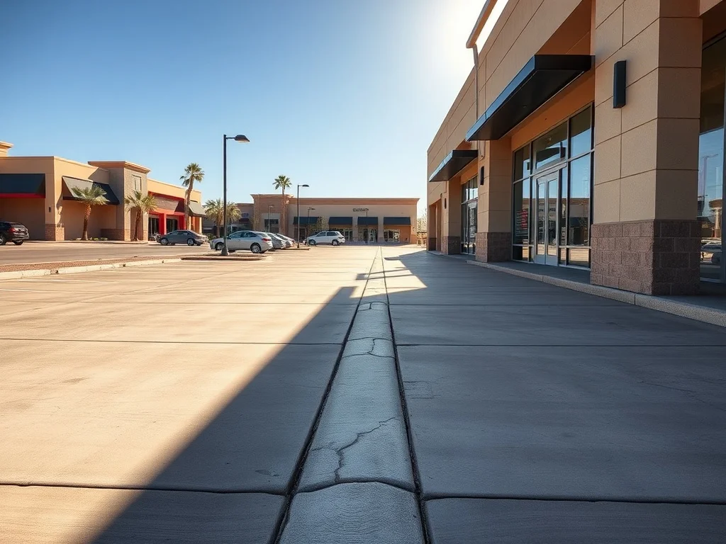Commercial parking lot and walkway slabs at a Scottsdale retail property